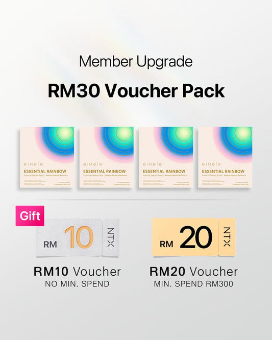 【Member Upgrade】eimele Essential Rainbow*4 packs Free RM30 voucher pack