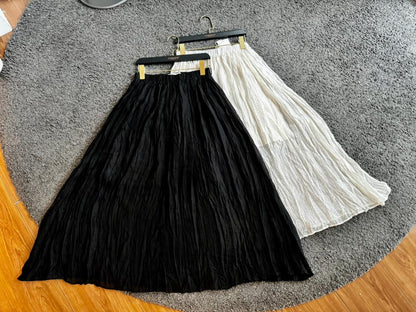 Éloise Linen Maxi Skirt (Black)
