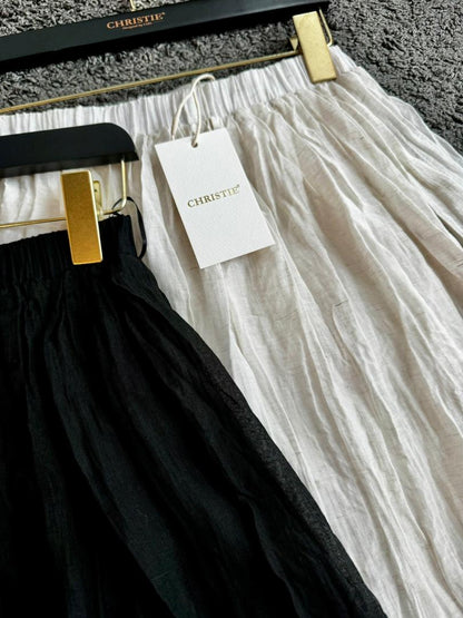 Éloise Linen Maxi Skirt (Black)