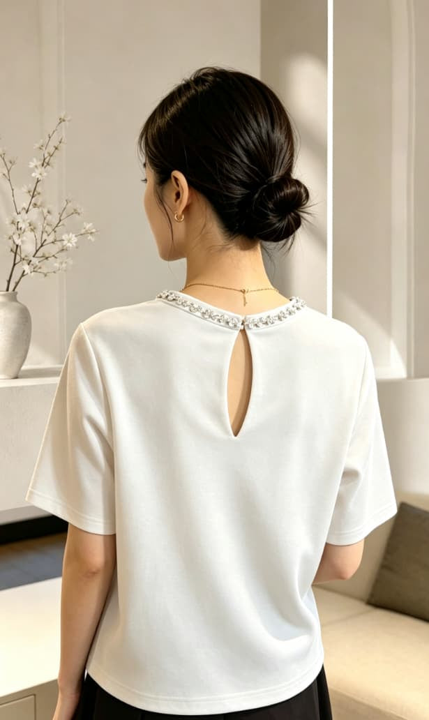 Crystal-Accent Tee (White)