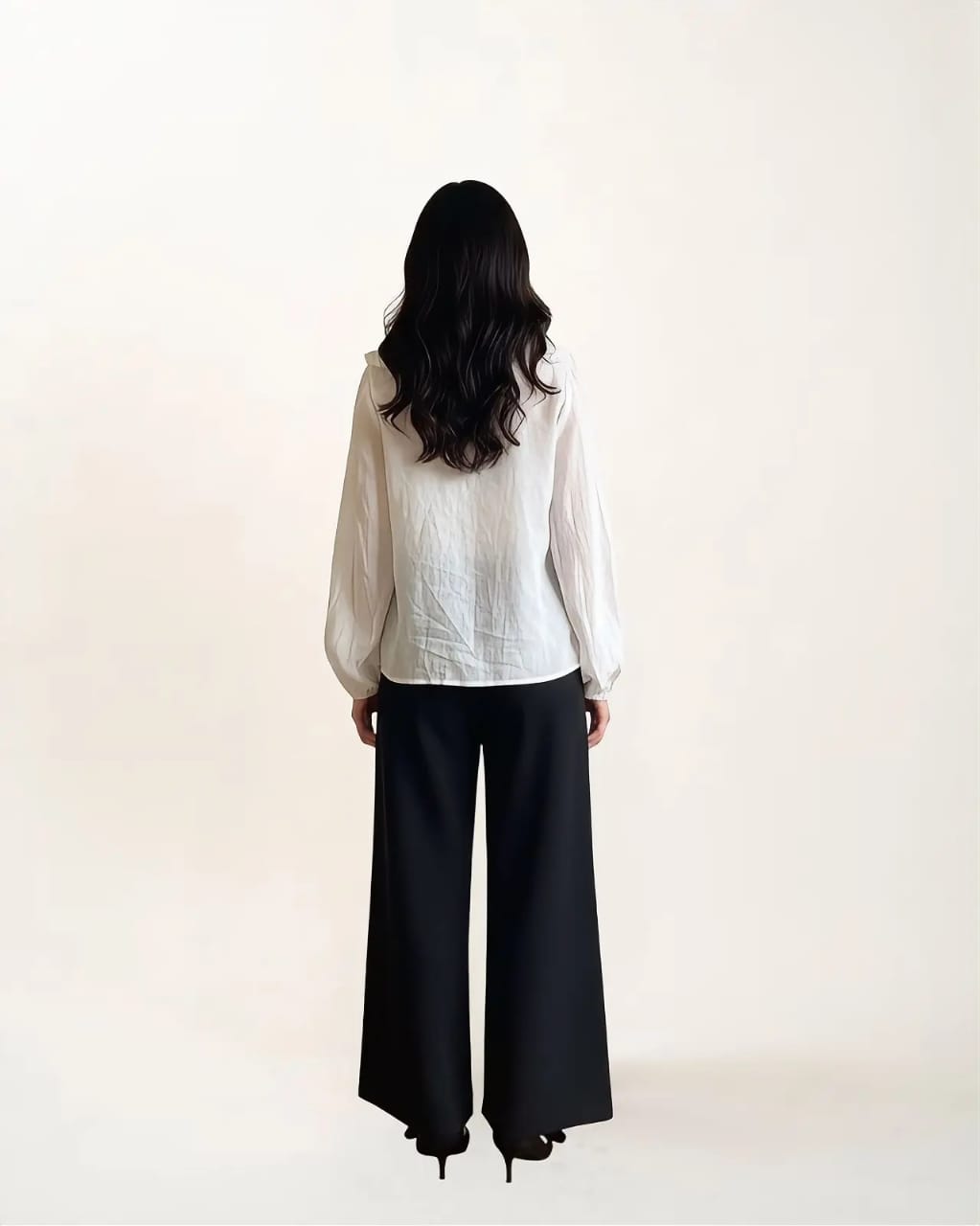 Ruffle Linen Top(White)