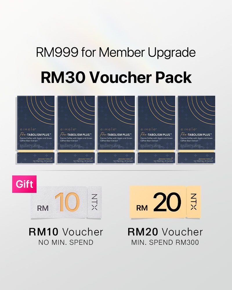 【Member Upgrade】eimele Metabo Coffee Pro*30 sachets/pack *5 Free RM30 Voucher Pack