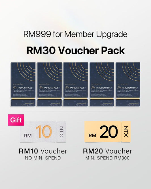 【Member Upgrade】eimele Metabo Coffee Pro*30 sachets/pack *5 Free RM30 Voucher Pack