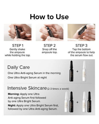 【Member Upgrade】Amilera Anti-Aging/Ultra Bright Serum 1.2ml*28 Ampoules*5 Free RM30 Voucher Pack