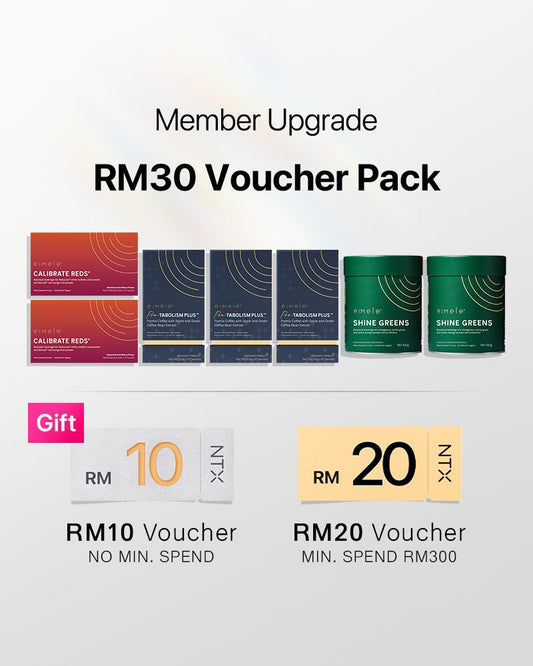 【Member Upgrade】eimele Calibrate Reds*2 packs + Coffee Pro*3 packs + Shine Greens Home Edition*2 tins Free RM30 voucher pack