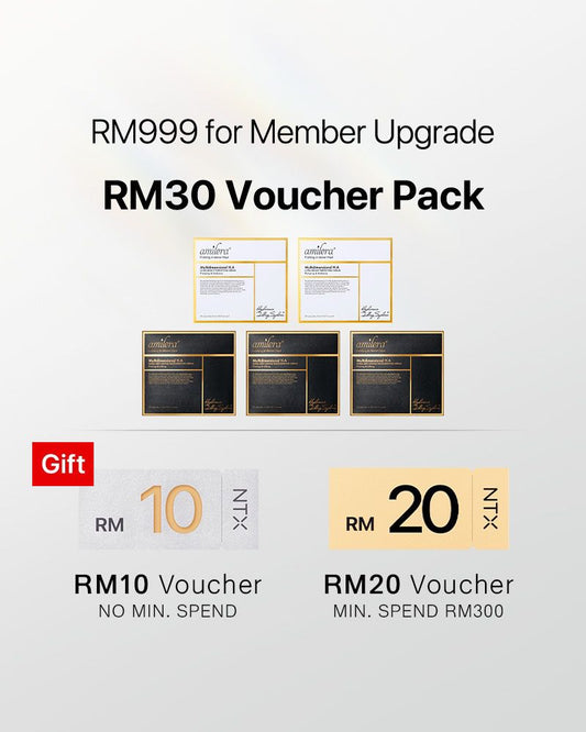 【Member Upgrade】Amilera Anti-Aging/Ultra Bright Serum 1.2ml*28 Ampoules*5 Free RM30 Voucher Pack