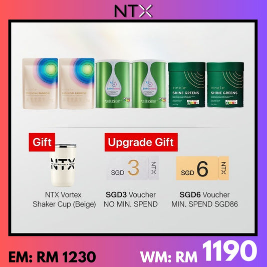 Rainbow*2 + NatureDay*2 + Shine Green*2{Free NTX Vortex Shake Cup(Beige)}