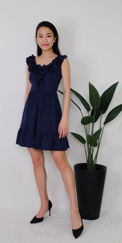 AUBRIE DRESS [NAVY]