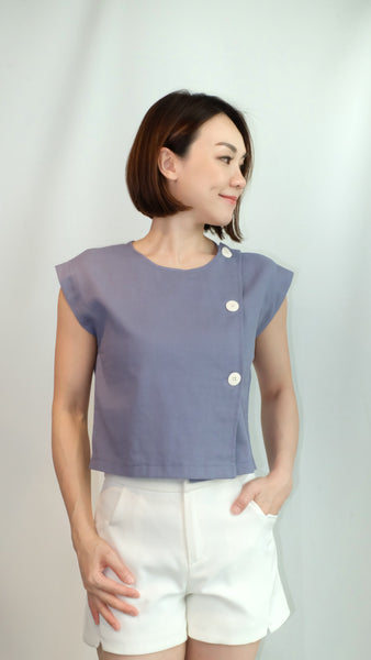 EVELYN TOP [BLUE GREY]