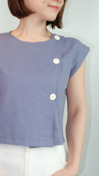 EVELYN TOP [BLUE GREY]