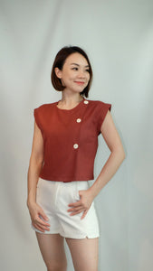 EVELYN TOP [BROWN]