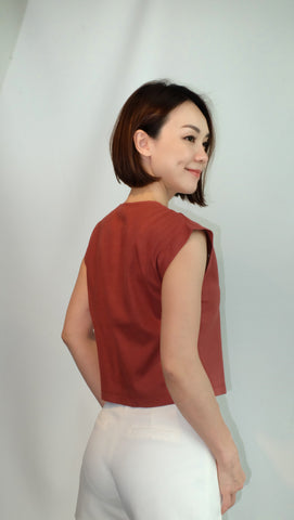 EVELYN TOP [BROWN]