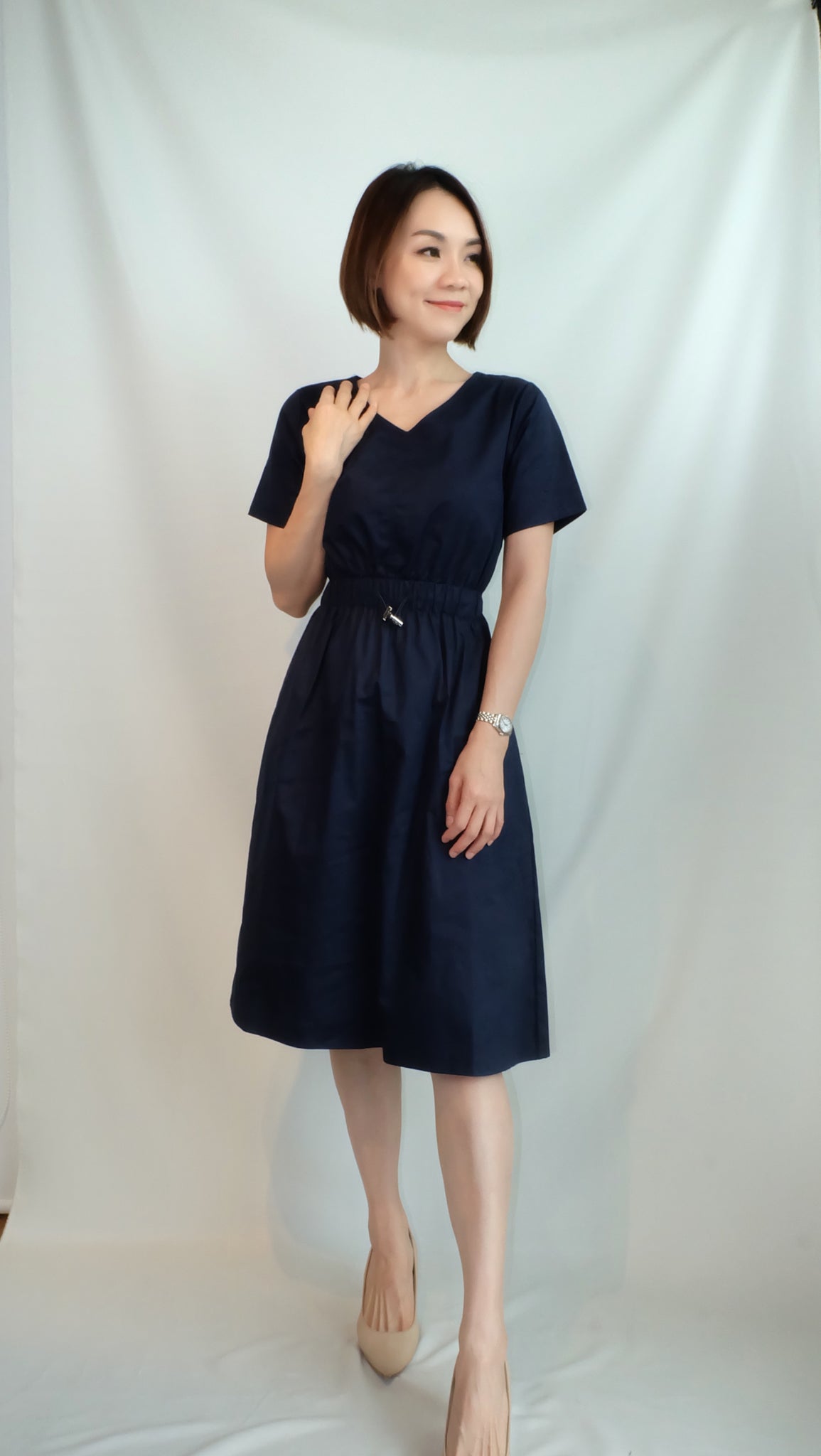 MARGARET DRESS [NAVY]