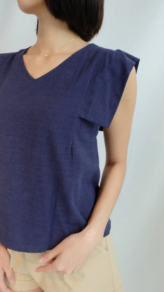 SHARON TOP [NAVY]