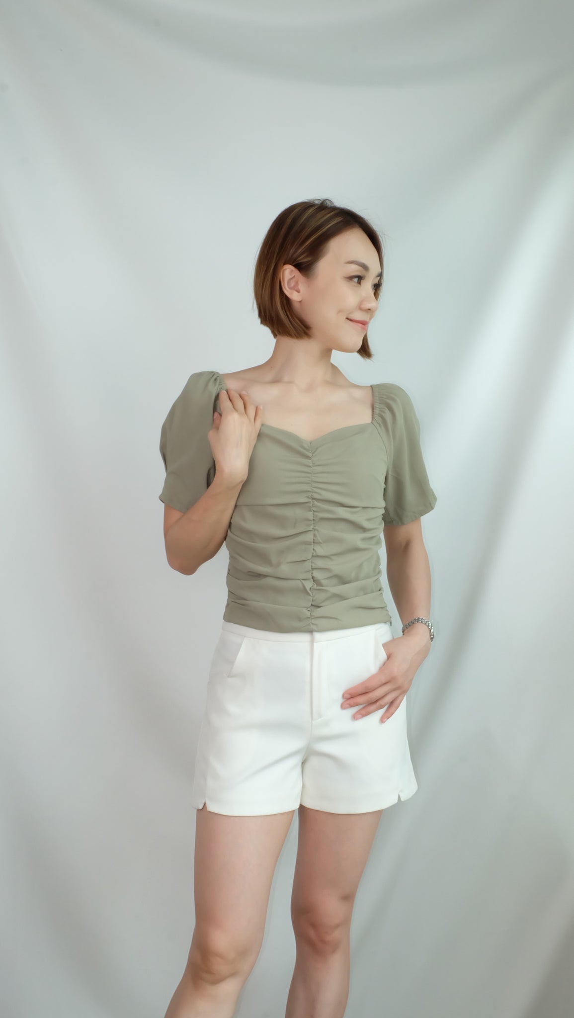 STEPHANIE TOP [BEAN GREEN]